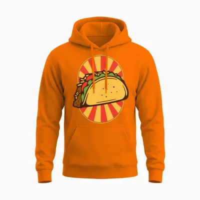 Tacos Funny Cute Taco Lover Cool Retro Food Retro Unisex Hoodie - Safety Orange