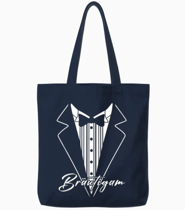 Groom Jga Stag Night T-Shirt, Black Tote Bags in Navy
