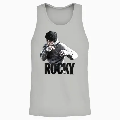 Rocky Shadow Boxing Portrait Logo Unisex Tank Top - Ash