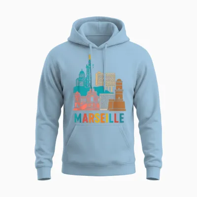 Marseille Unisex Hoodie - Light Blue