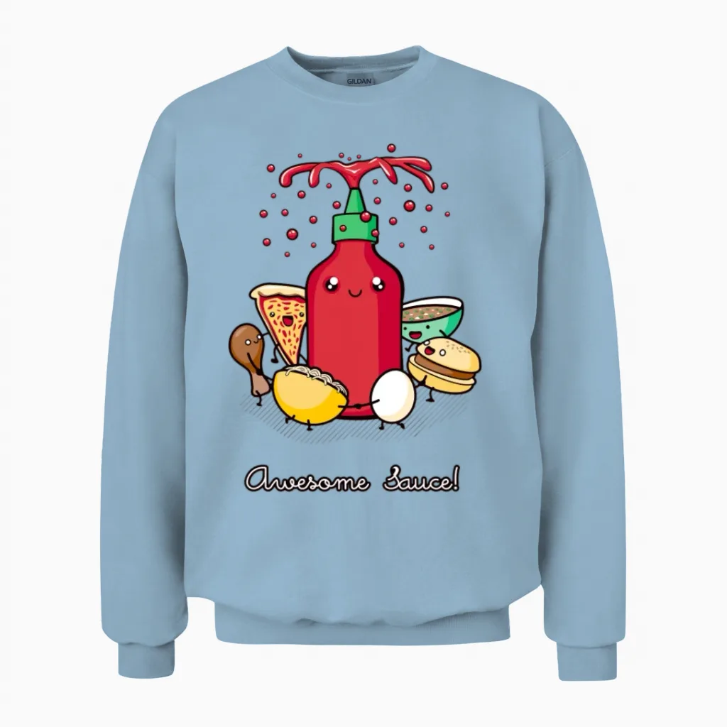 Awesome Sauce Unisex Sweatshirt in Light Blue