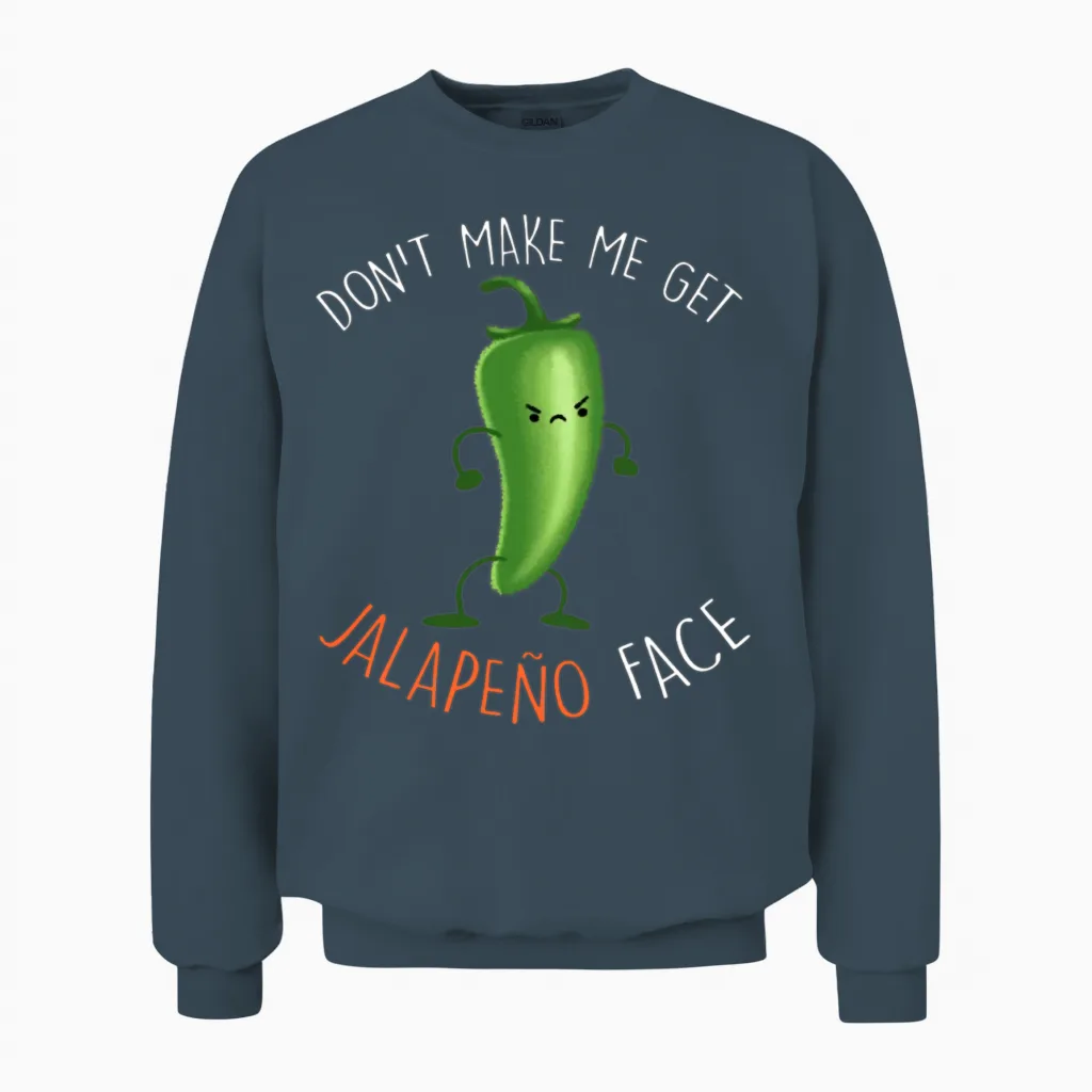 Jalapeno Face Unisex Sweatshirt in Dark Heather