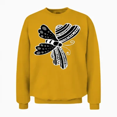 Butterfly Funny Unisex Sweatshirt - Gold