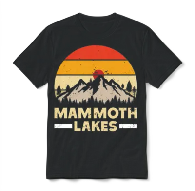 Mammoth Lakes California Golden State Mammoth Unisex T-Shirt - Black