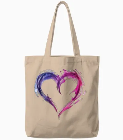 Gemischte Leidenschaft Herz Grafik Lila Blau Pink Kunst Tote Bags - Natural