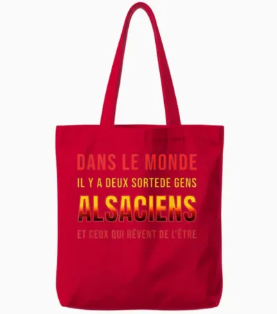 Humour Alsatian Gift Idea Funny Alsace Alsatian Alsatian Tote Bags - Red