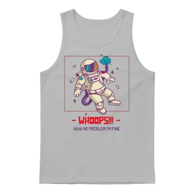 Astronaut Cartoon Art Unisex Tank Top - Ash