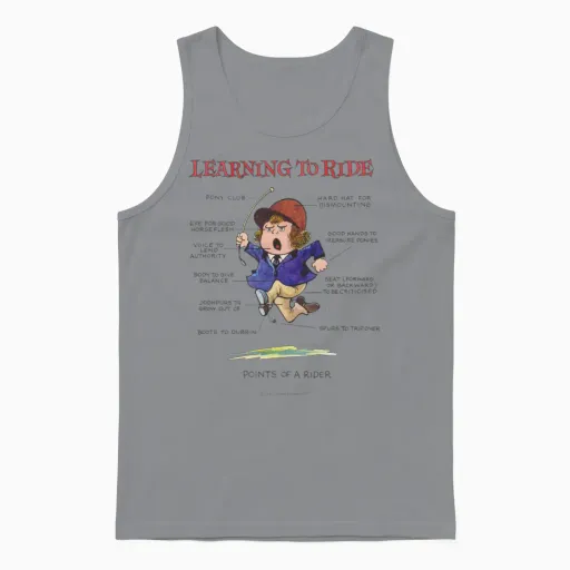 Thelwell Points of a Rider Learning Unisex Tank Top in Sport Grey