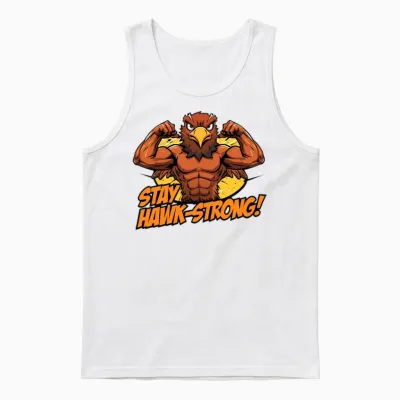 Hawk Strong Muscular Hero Unisex Tank Top - White