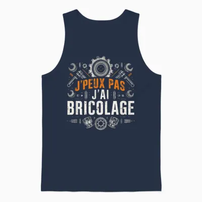 Funny Dad Bricoleur J'peux Pas J'ai Bricolage Garage Funny Unisex Tank Top - Navy