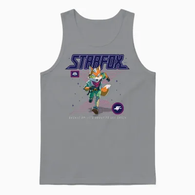 The Super Mario Galaxy Movie Starfox About to Get Crazy T-Shirt Haut De Gamme Unisex Tank Top - Sport Grey