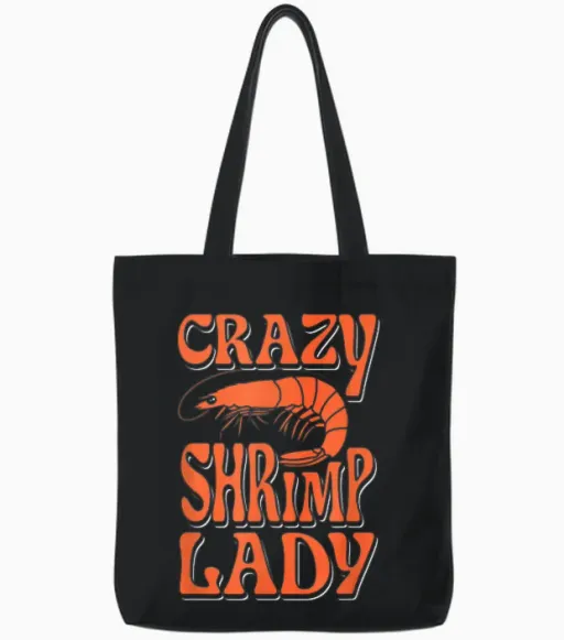 Shrimp Lover Seafood Lover Funny Shrimp Ocean Animal Marine Tote Bags - Black