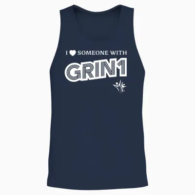 I Love Someone with Grin1 Unisex Tank Top - Navy