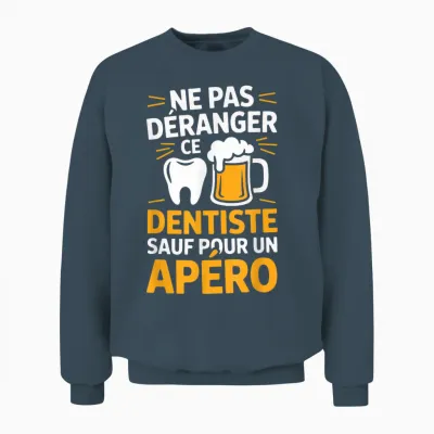 Dentist Aperitif Man Humour Gift Idea Funny Beer Unisex Sweatshirt - Dark Heather