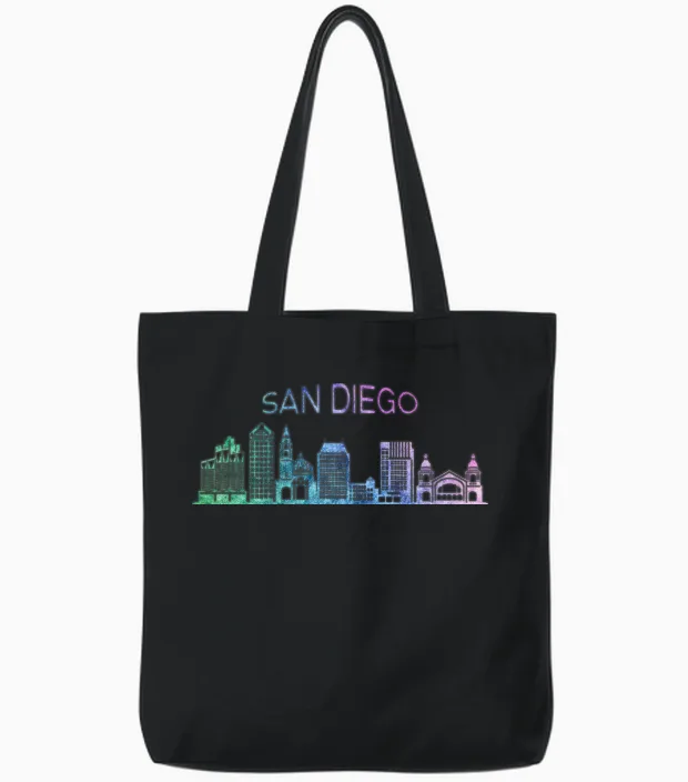 San Diego Tote Bags in Black