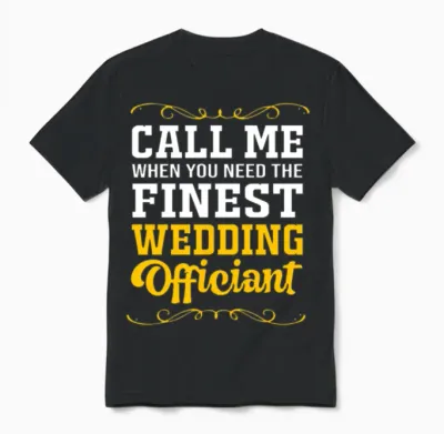 Ordained Minister Funny Wedding Officiant Unisex T-Shirt - Black