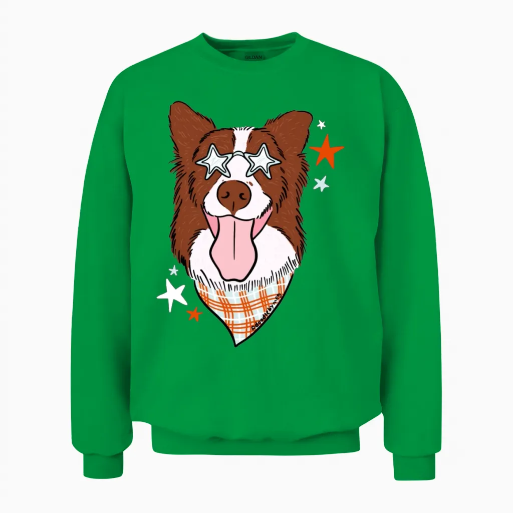 Star Dog - Lovers Unisex Sweatshirt in Irish Green