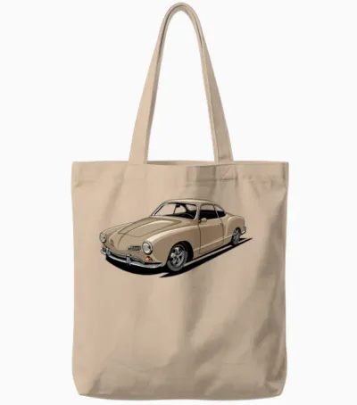 Karmann Vintage Car Tote Bags - Natural