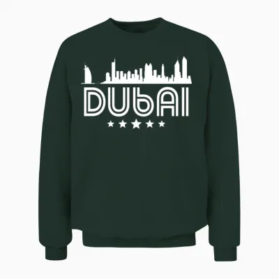 Retro Dubai Skyline Unisex Sweatshirt - Forest