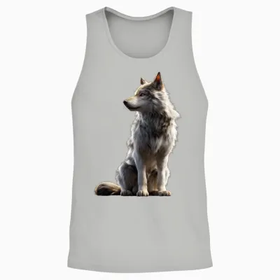 Loup Motif J'aime Les Loups Meute De Loups Loup Sauvage Manche Longue Unisex Tank Top - Ash