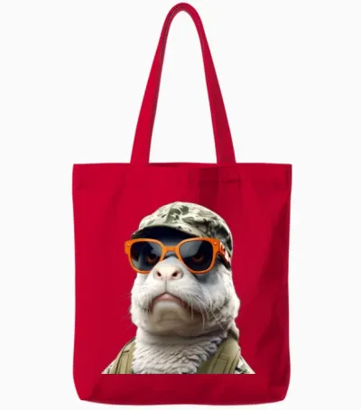 Funny Seal Tote Bags - Red