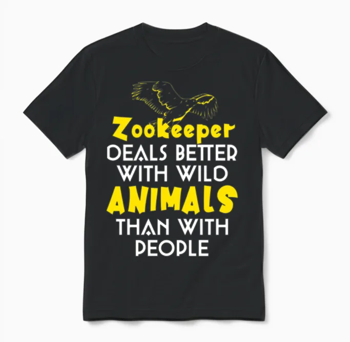 Funny Zookeeper Unisex T-Shirt in Black