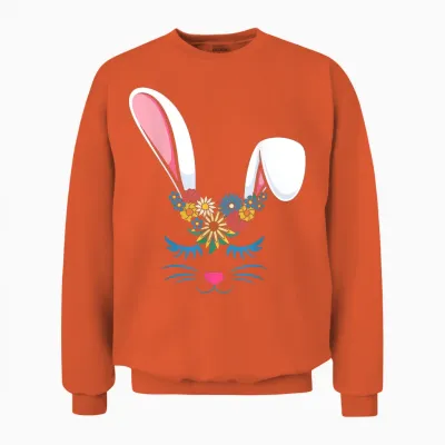 Frohe Ostern, Niedliches Häschen, Mädchen, Damen, Erwachsene, Kinder, Kleinkinder Unisex Sweatshirt - Orange