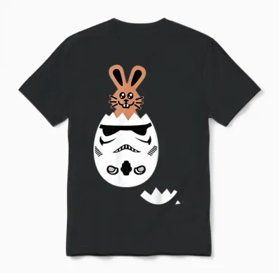 Star Wars Chocolate Bunny and Stormtrooper Easter Egg Funny Unisex T-Shirt - Black