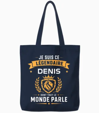 Humour Denis Légendaire Drole Prénom Personnalisé Denis Tote Bags - Navy