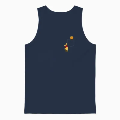 Disney Winnie the Pooh Reaching for Pocket Honey V2 T-Shirt, White Unisex Tank Top - Navy