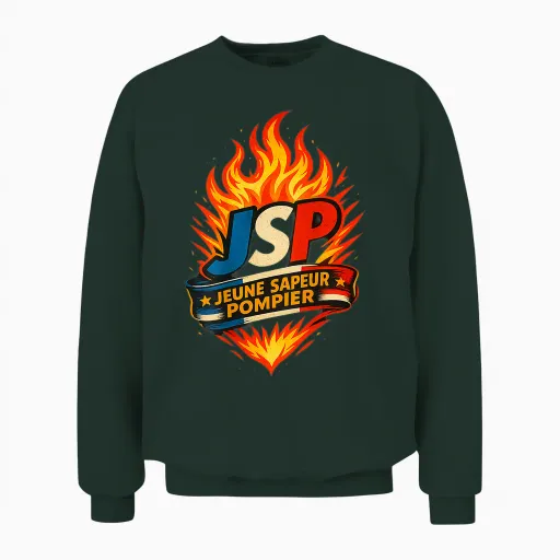 Jsp - Young Firefighter Burning Unisex Sweatshirt - Forest