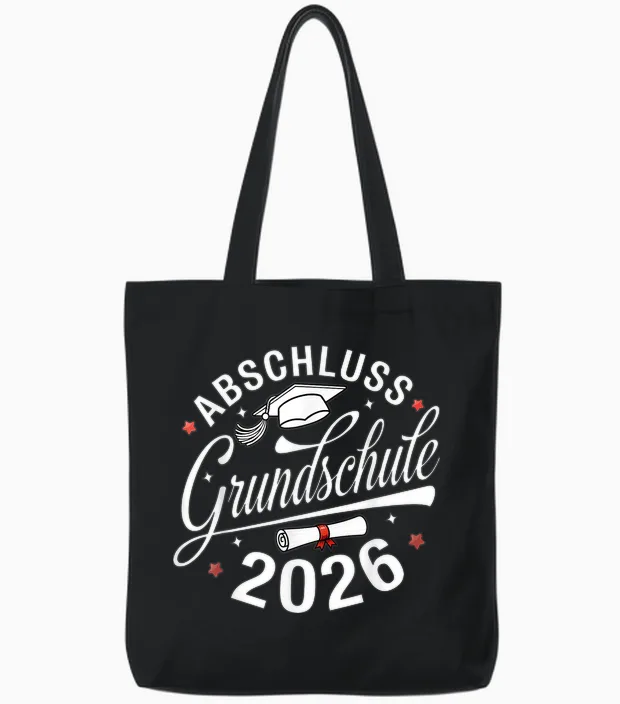 Abschluss Grundschule Geschafft 2026 Abschied Tote Bags in Black