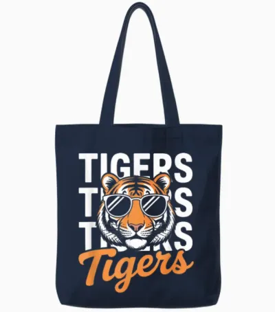 Retro Tigers Shirt Inspirational Athletic Name Design Tigers Tote Bags - Navy