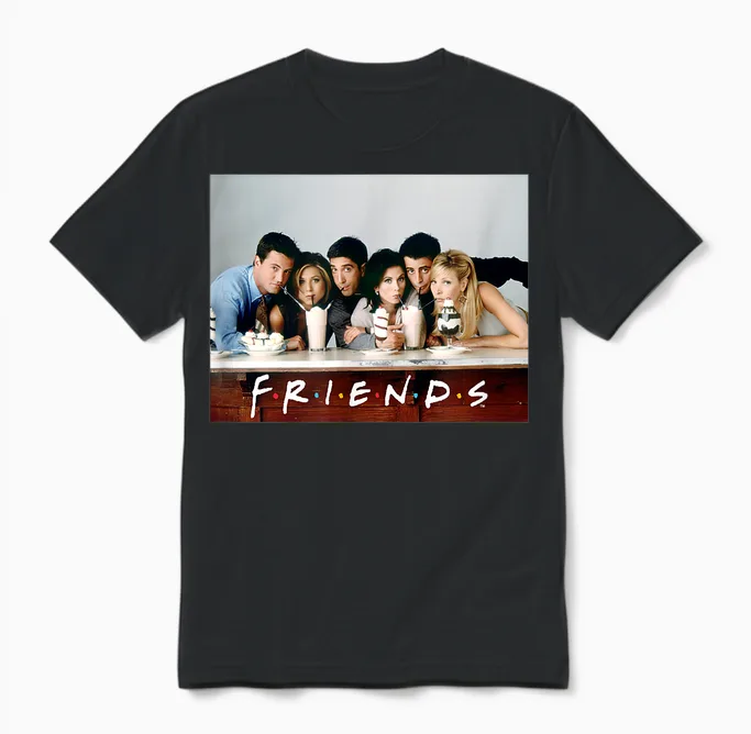 Friends Papl192 Photo De La Série Tv Avec Logo New York Unisex T-Shirt in Black
