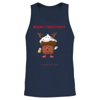 Reindeer Cupcake Christmas Cheer Unisex Tank Top - Navy – 2