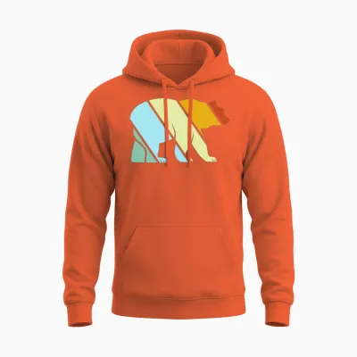 Bear Retro Unisex Hoodie - Orange