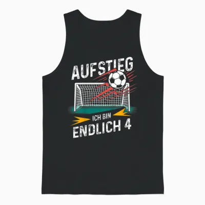 Kinder 4. Geburtstag Junge Fußball 4 Jahre Spruch Unisex Tank Top - Black