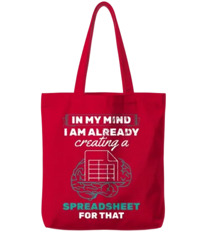Accountant Accounting Spreadsheet Tote Bags - Red