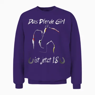 18 Geburtstag Pferde Mädchen Unisex Sweatshirt - Purple