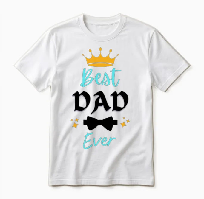 Crowned Best Dad Ever Gift 2025 Unisex T-Shirt in White