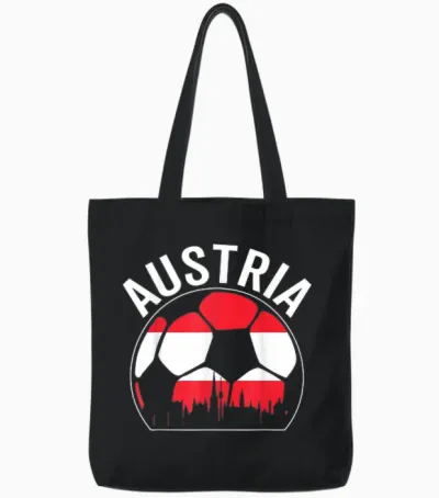 österreich Fußballmannschaft Spieler Fan Souvenir Galerie Tote Bags - Black