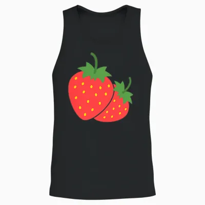 Erdbeer-Taschenhemd Strawberry Art T-Shirt Trendy Unisex Tank Top - Black