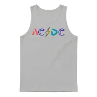 Ac/dc Logo with Lightning Bolt on Men's Premium Unisex Tank Top - Ash – 1