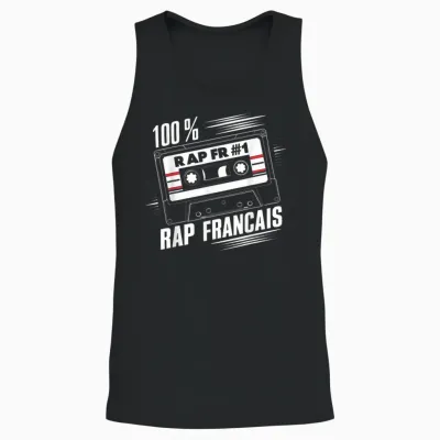 Rap French Rapper Hip-Hop Urban Style Paris Marseille Unisex Tank Top - Black