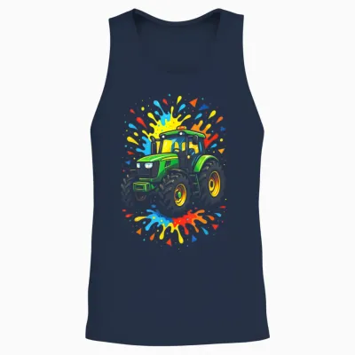 Dorfkind Dorfkinder Traktor Traktoren Trecker Unisex Tank Top - Navy
