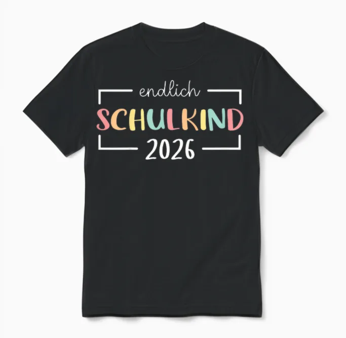 Kinder Schule Erstklässler Einschulung - Endlich Schulkind 2026 Unisex T-Shirt in Black