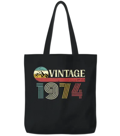 Funny Birthday Born in 1974 Limited Edition Tote Bags - Black