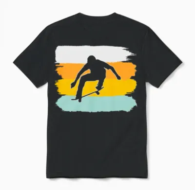 Skating Retro Unisex T-Shirt - Black