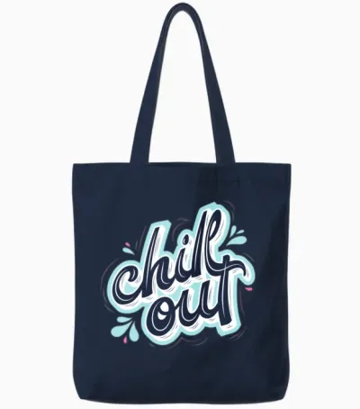 Chill Out Shadow Warrior Design Tote Bags - Navy