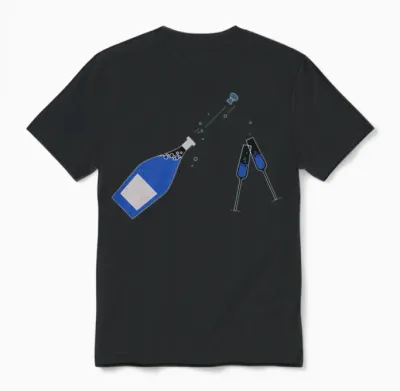 Cheers Vector Funny Unisex T-Shirt - Black
